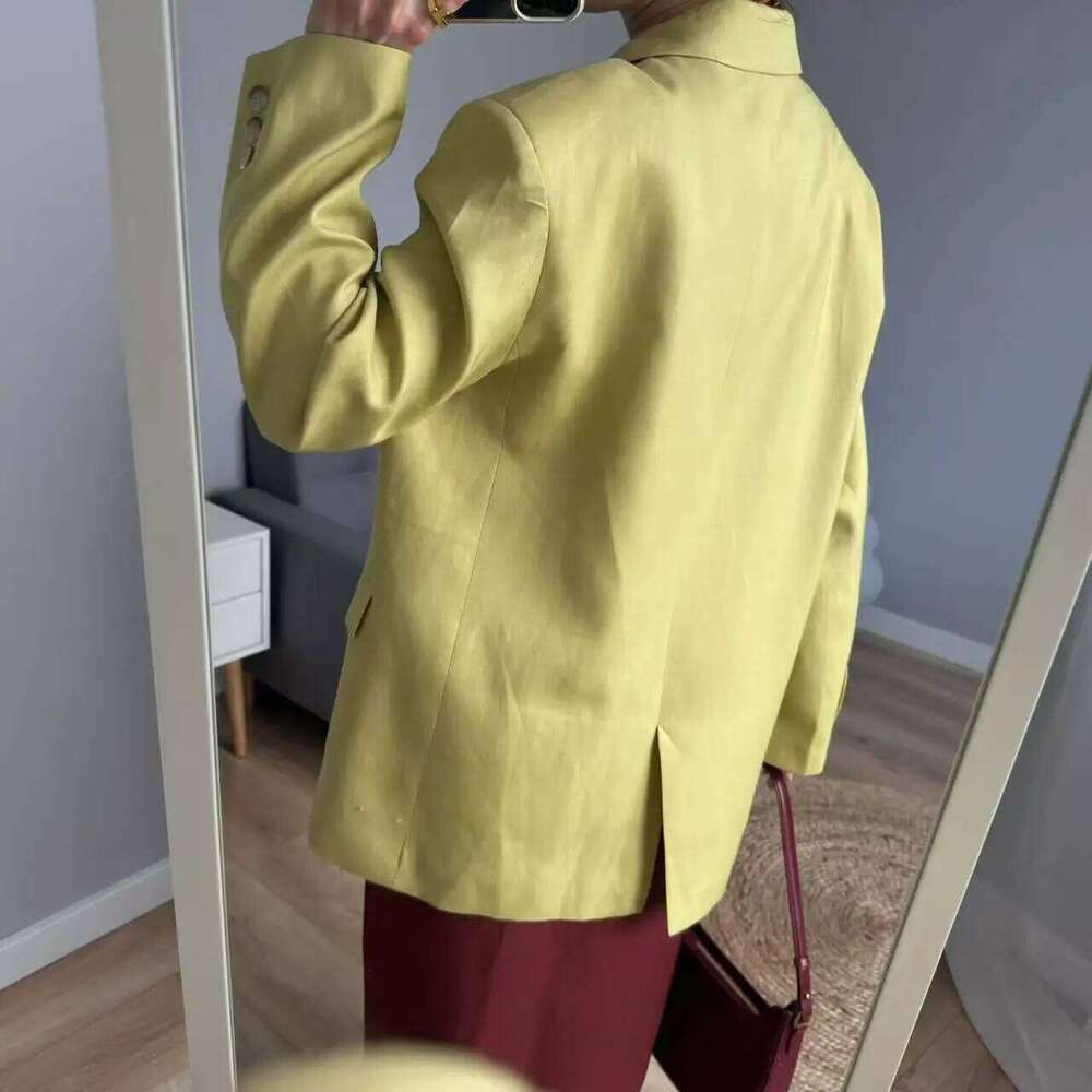 Designer Clothing 2025 Spring / Summer New Women Fashion Linen Jacket Basic Blazer Fashion