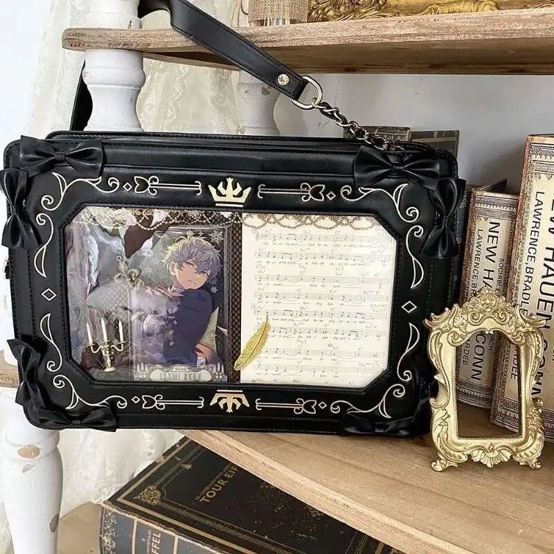 Lolita Women Ita Bag Ctue Girl Transparent Shoulder Bag JK Uniform Subculture Kawaii Bow Crossbody Bag DIY Display Messenger Bag 250714