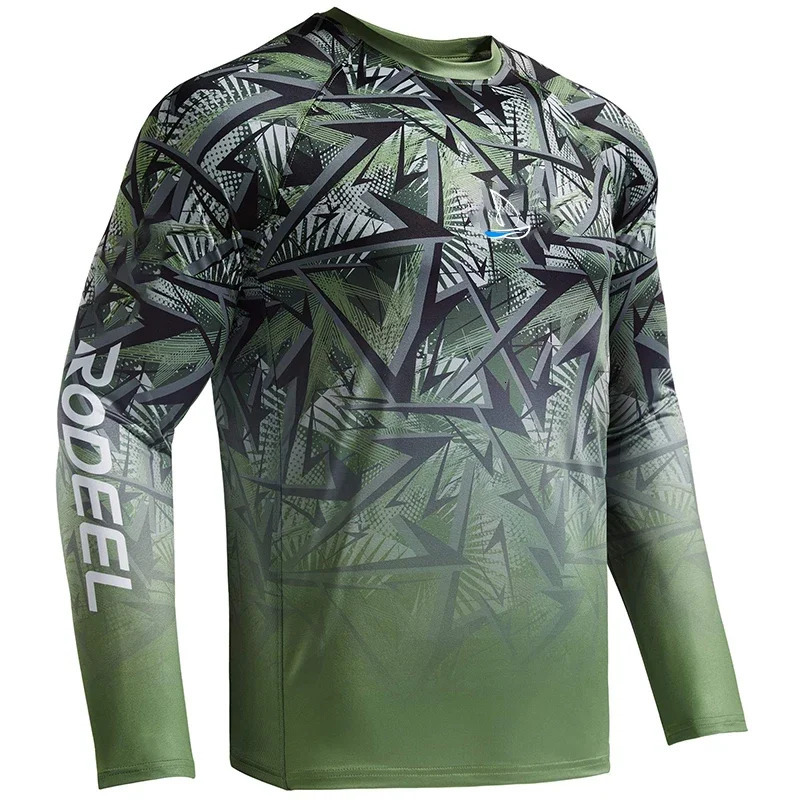 Mens Sun Protection Tshirts Camouflage UPF 50 Long Sleeve Quick Dry Breathable Hiking Go Fishing Shirts UVProof TOPS y250707