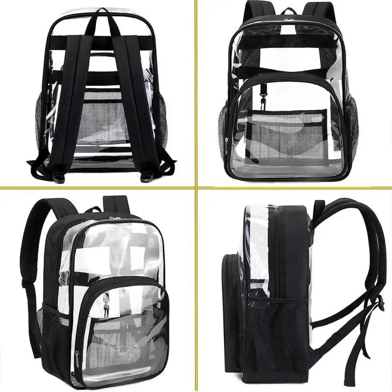 Transparent PVC Backpacks Outdoor Sport Large Capacity Bag Easy To Clean 250714