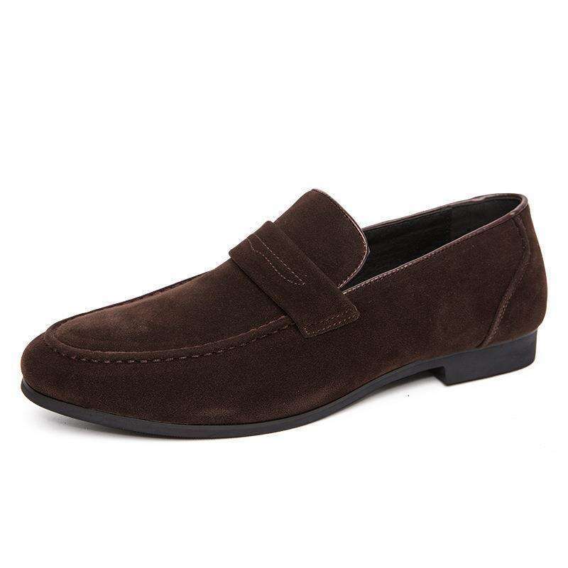 Large Size 46 Men's Lazy British Style Casual Daily Loafers Suede Slip-On Fashion Trend Shoes