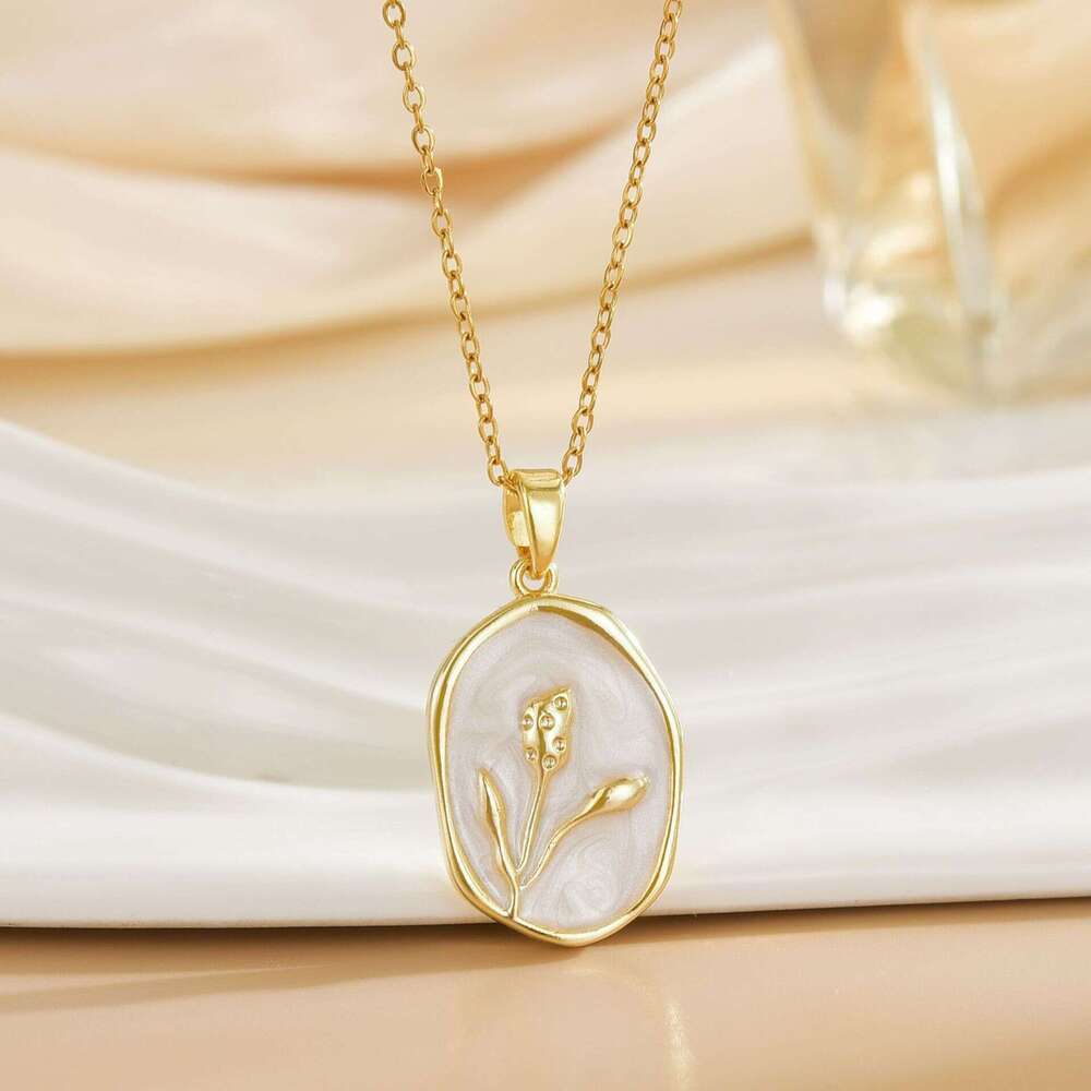 Heart Geometric Necklace For Women, Copper Gold-Plated Zircon Pendant, Niche Design, High-End Clavicle Chain 0Ec