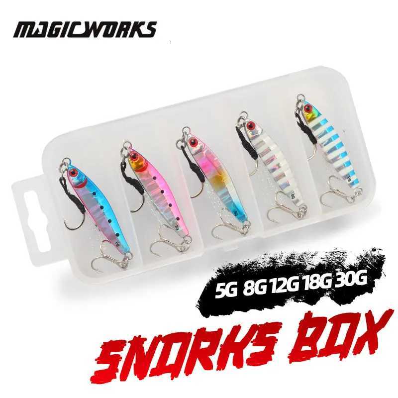 Magic Works Metal Jig Lure Box Perch Baits Lures For Fishing 5G 8G 12G 18G 30G Artificial Bait Kit Sea Fishing Jigs Sets Tackle Z250717