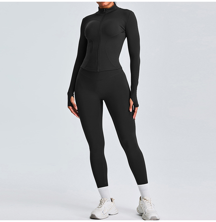 Active Sets 1/2PCS Yoga Set Women Clothes Workout Sportswear Gym Clothing Fitness Long Sleeve Crop Top High Waist Leggings Sports Suits