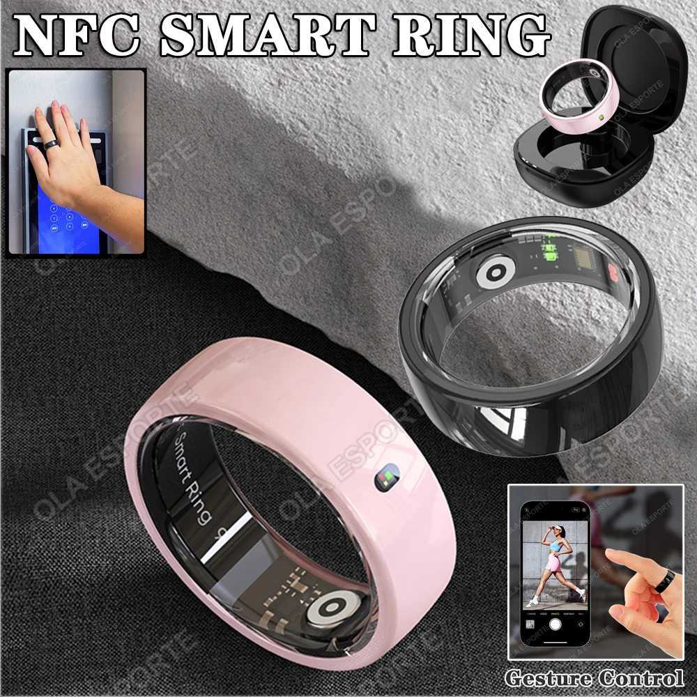 2025 NFC Ceramic LED Smart Ring Built-in NFC Ring 5ATM Waterproof Gesture Control Health Monitoring Multi-Sports Modes Smart Ring W250819