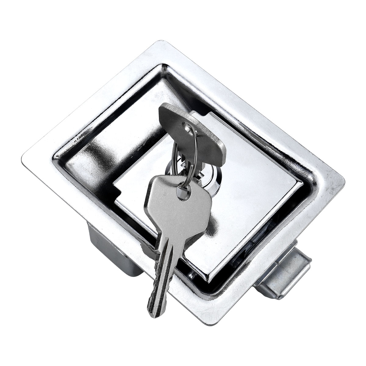 2 PCS Flush Mount Paddle Handle Stainless Steel Locking Door Latch RV Paddle Entry Interior Handle Knob Deadbolt Toolboxes and Compartment Silver