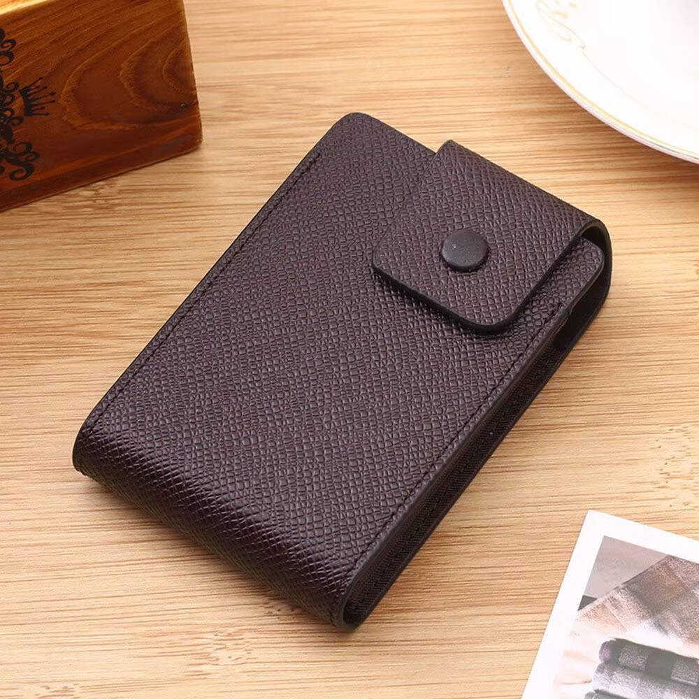 Leather Multi-Slot Clip Multi-Functional Portable Unisex Business Id Credit Card Wallet Holder Pocket Organizer ddmynov