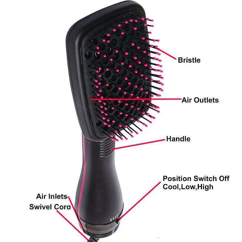 Professional hairdressing and household one-step hot air hair dryer straightening comb multi-function modeling tool