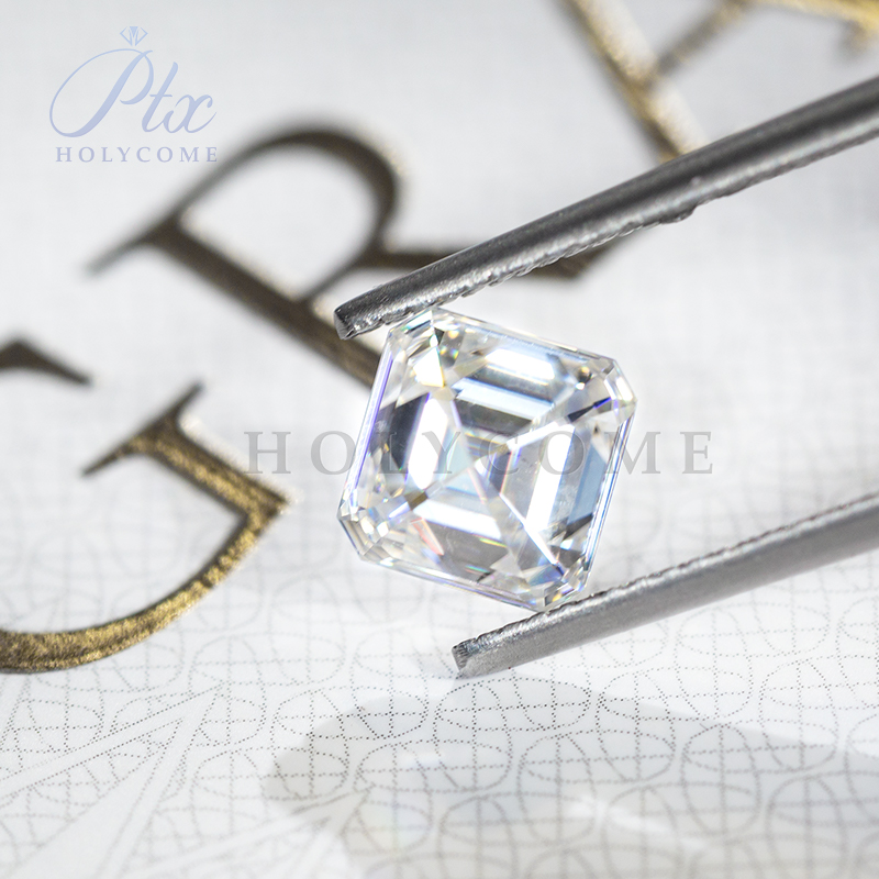 High Quality White Asscher Moissanite All Sizes GRA Certificate D Color VVS Clarity Loose Moissanite Stones for Earrings Rings Necklaces Making