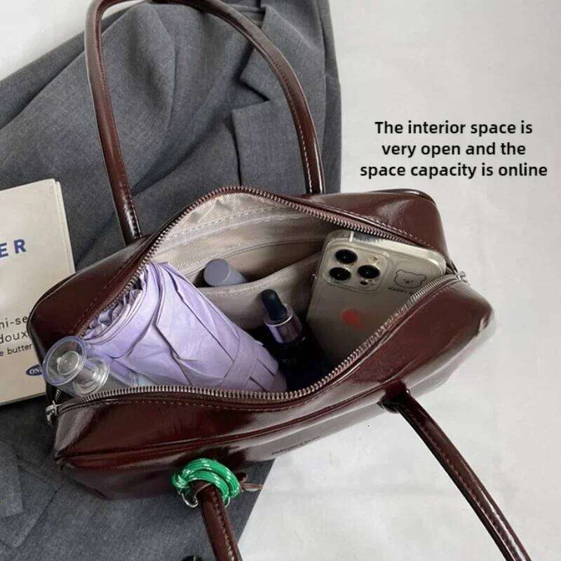 Vintage Women Business Shoulder Bags Simple Ladies Commute Tote Pu Leather Female Underarm Bag Large Capacity Handbags Purse