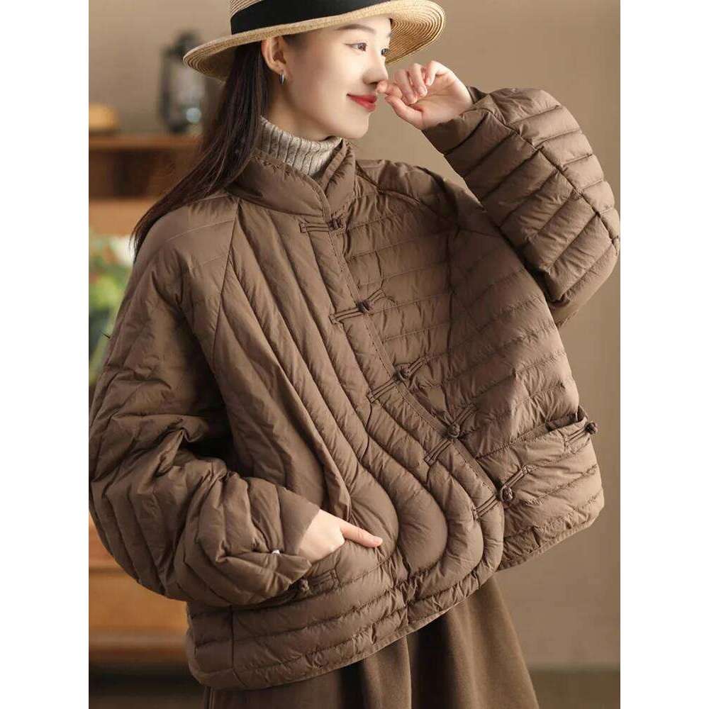 Janveny Women 90% Ultra Light White Duck Down Jacket Oversize Loose Causal Short Puffer Coat Autumn Winter Vintage Female Parkas MDNG