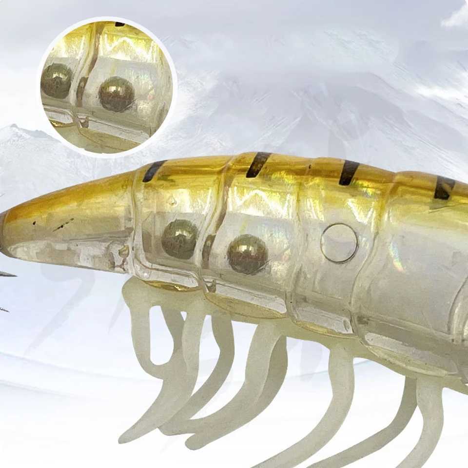 Squid Bait Squid Hook Wood Shrimp Squid Hook Soft Leg Shrimp Lure Bait 3D Flash Shrimp 10*5cm Shallow Minnow Longcast Z250717