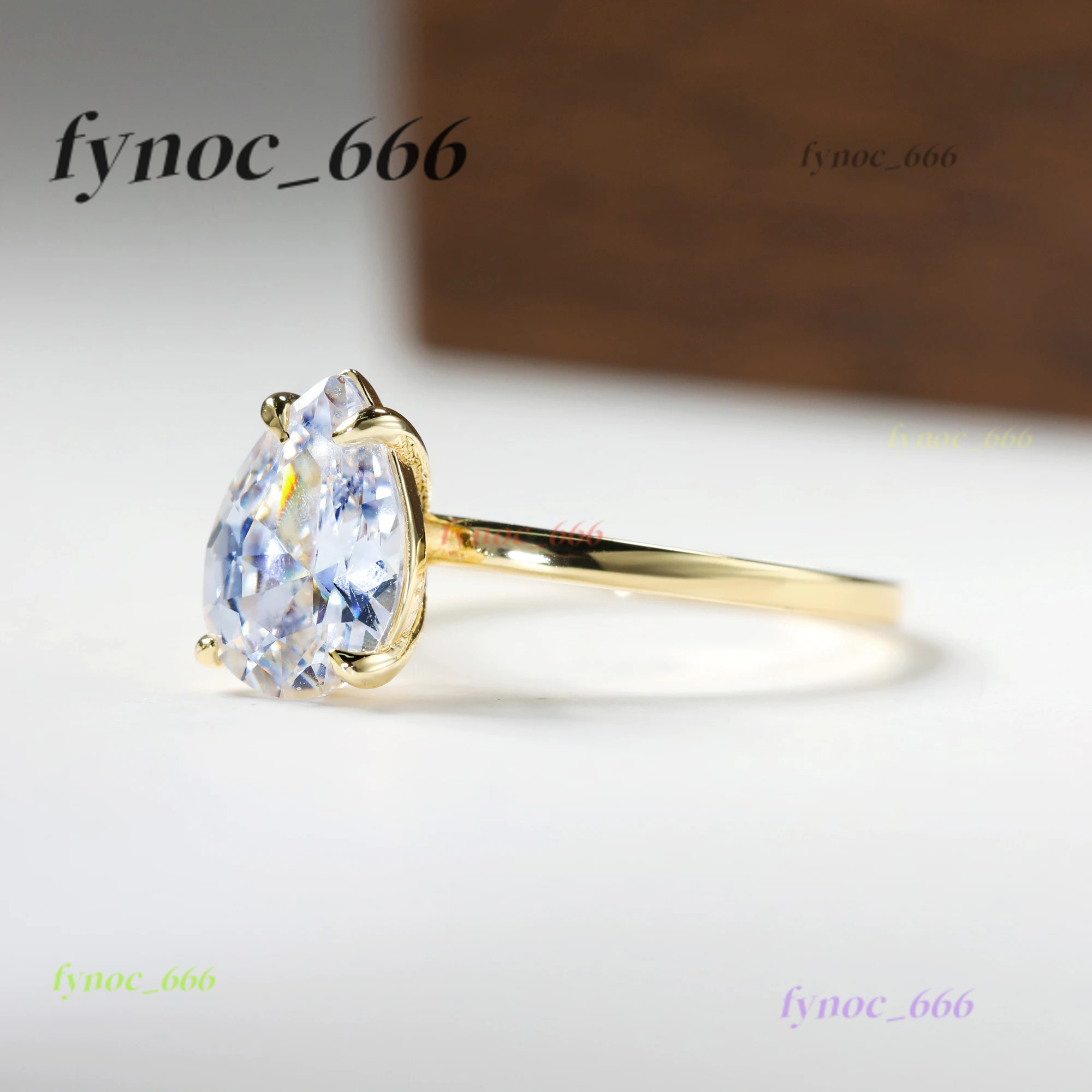 Waterdrop 925 Sterling Silver 1ct-3ct Moissanite Engagement Ring for Woman D Color VVS1 14K Gold Plated Gifts with Certificate