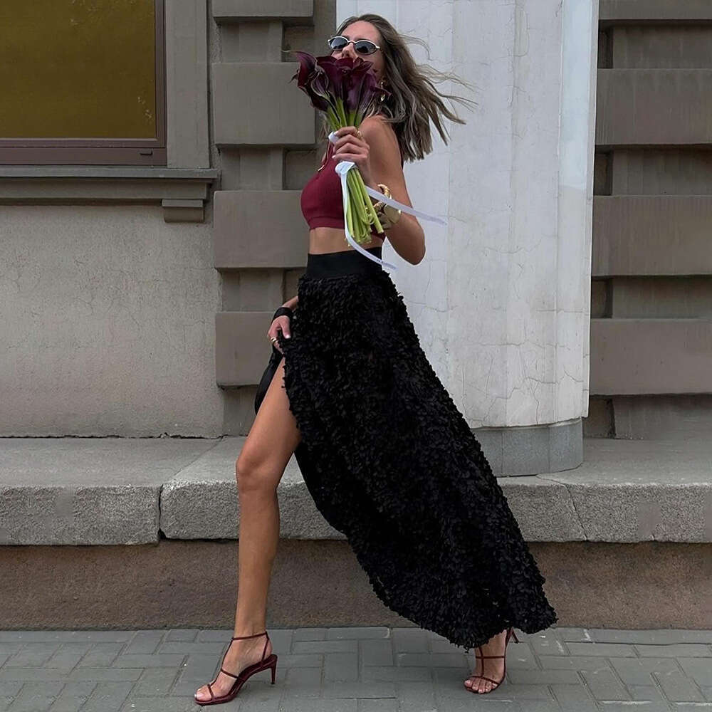 Dress For Women Autumn Winter New Petal Design Long Evening Socialite Skirt B5