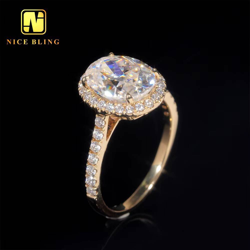 14K Gold Diamond Wedding Rings Women VVS Moissanite Oval Cut Ring Moissanite Engagement Ring for Women