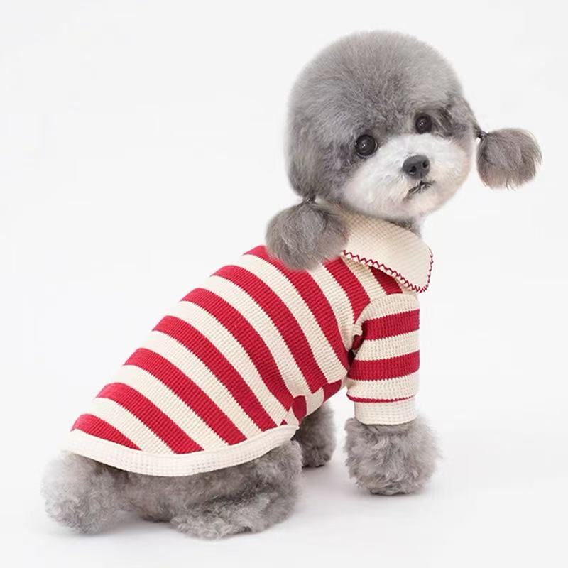 T735 Pet dog pajamas Teddy Bichon Schnauzer Pomeranian dog plaid shirt thin Korean style trendy cat pajamas