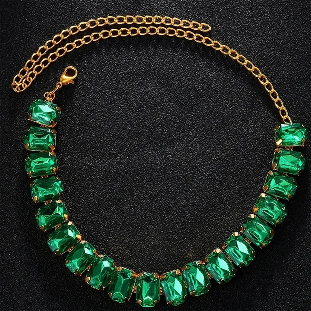 Stonefans Geometric Crystal Choker Necklace High Quality Sparkle Collar Accessories Statement Jewelry Y2k for Women Gift 250716