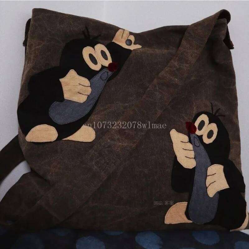 Cute Happy Mole Krtek Bags Women Large Capacity Class Student Tote College Style Commuter Handbag Female Shoulder Bag