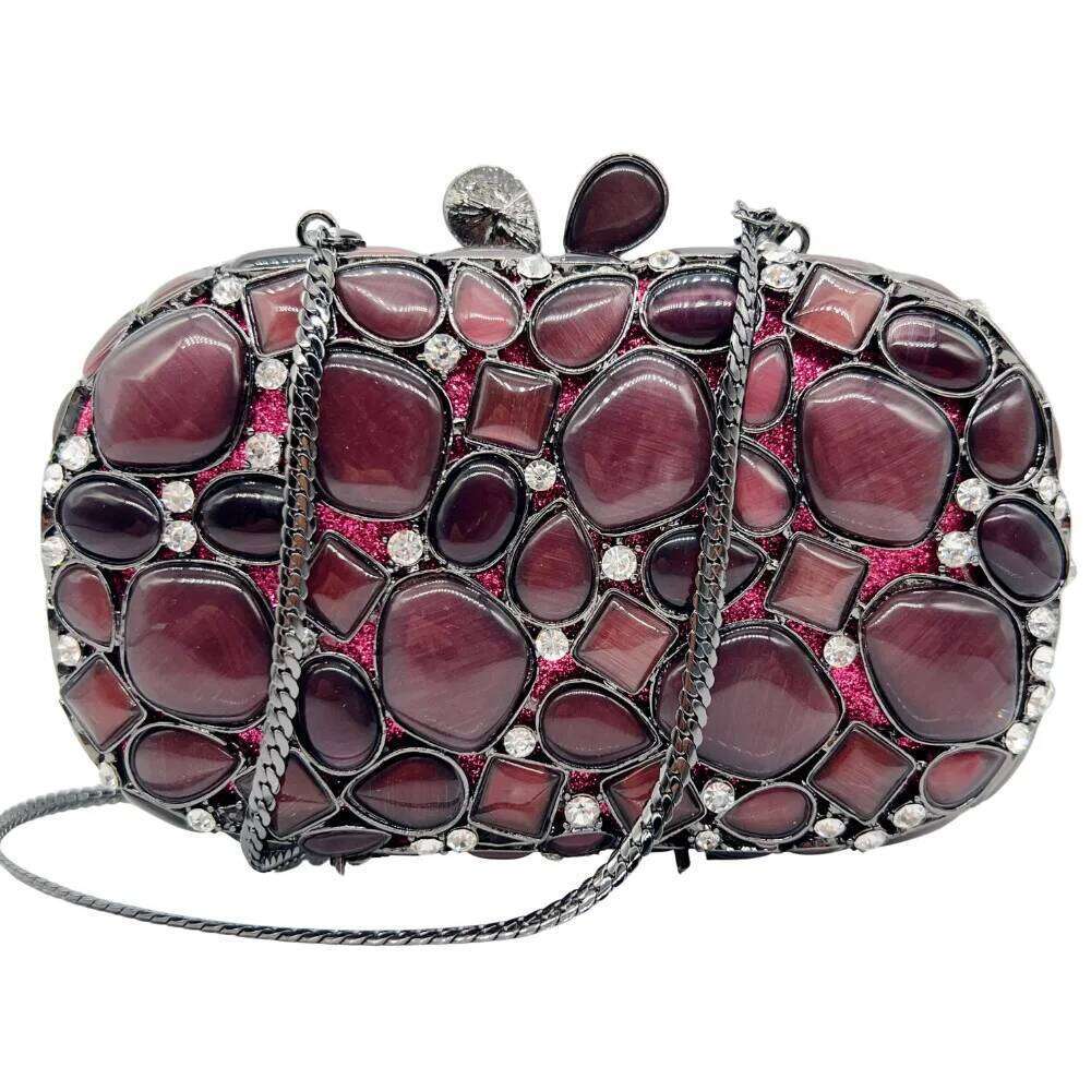 Natural Shell Women Crystal Evening Bags Bridal Wedding Clutch Purse Party Minaudiere Handbag Beaded Pouch