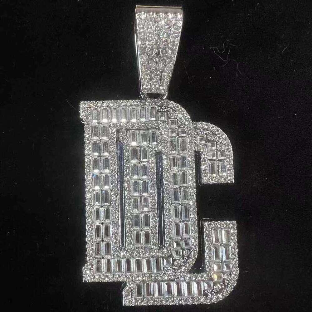 Rhinestone Letter Pendant Hip-Hop Trendy Personality Alloy Cuban Chain Fashion Creative Inlaid Dia Necklace