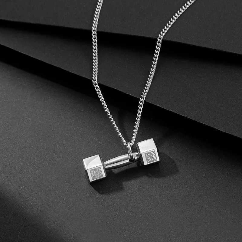 2025 New Gym Dumbbell Pendant Necklace Bodybuilding Necklace Men and Women Sports Barbell Dumbbell Gift Holiday Gift S403 XJ250717