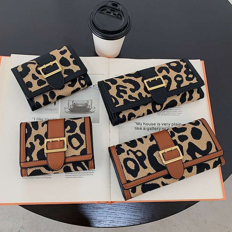 for Women New Leopard Print 70% off Short Wallet Fashionable Texture Long Women's Card Holder