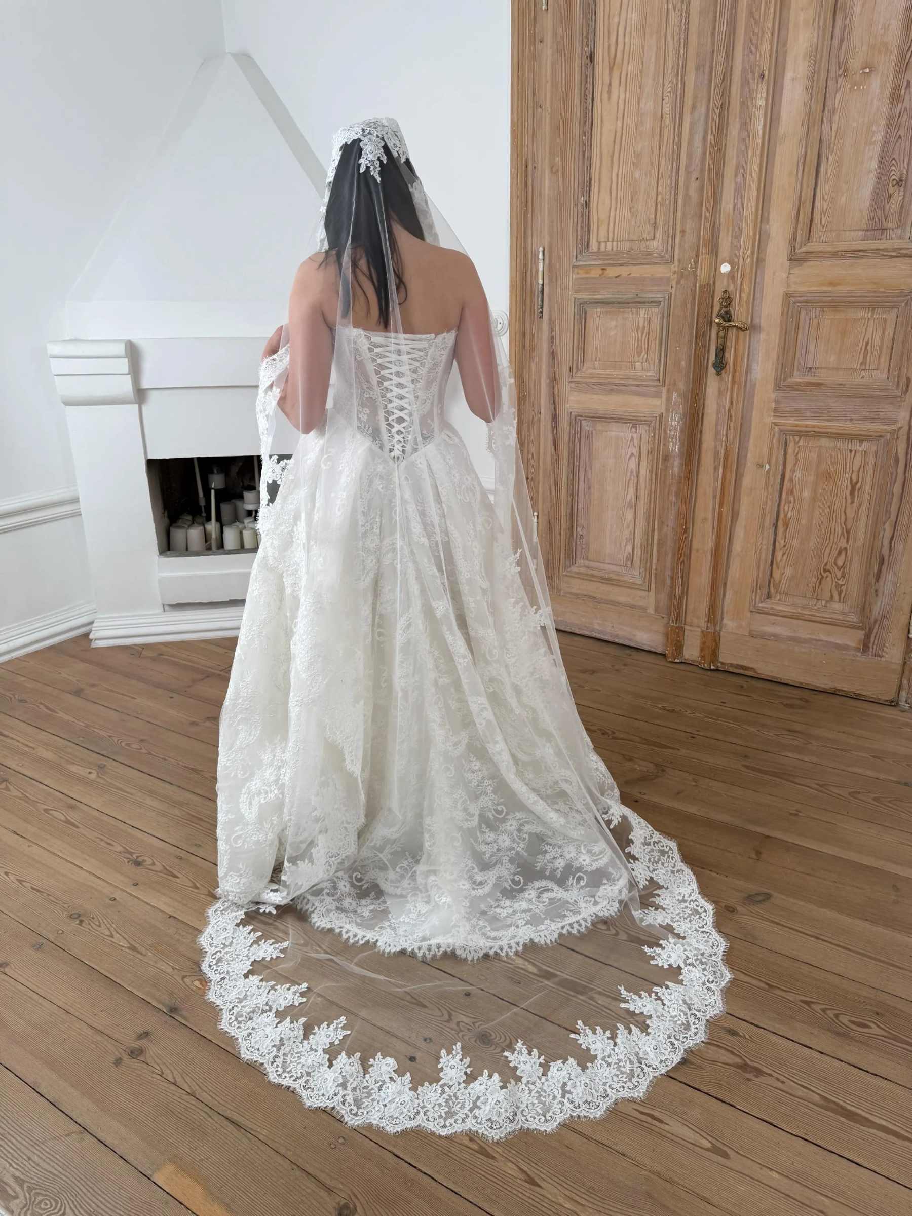 Lace Edge Wedding Veil 3 Meters White Ivory Bridal Veil Wedding Headpieces Bride Accessories Customized