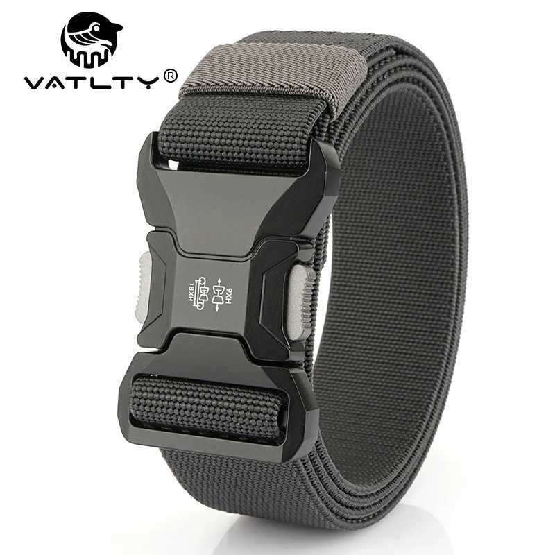 VATLTY New Mens Elastic Belt Metal Buckle Quick Release Soft Casual Belt Polyester Tactical Outdoor Stretch Belt Male Waistband W250717