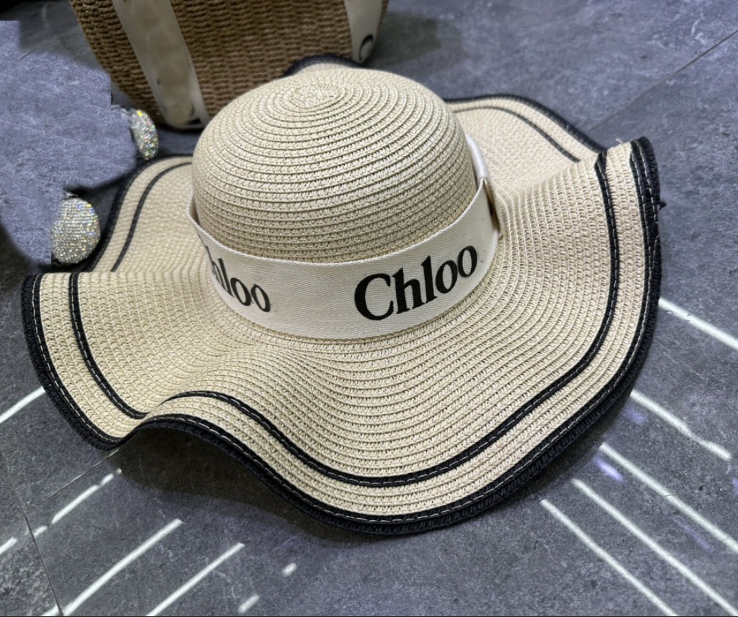 Designer Chloolin Bucket Hat, Women's Straw Hat, Summer Sunhat, French Bowler Hat, British Sunscreen, Versatile Seaside Bucket Hat