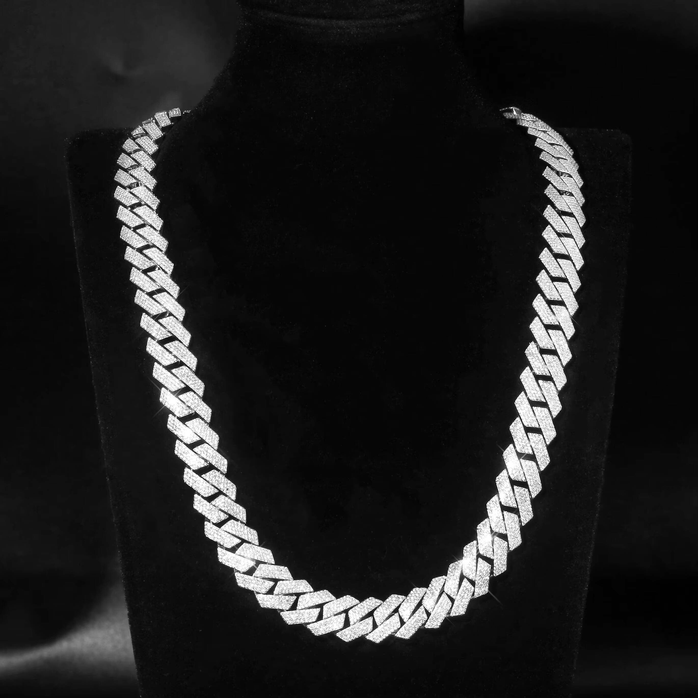 High Quality10K 14K 18K Gold Plated Cuban Chains Hollow Hip Hop Moissanite Clasp Men 6mm-15mm Wide Cuban Link Chain Necklace