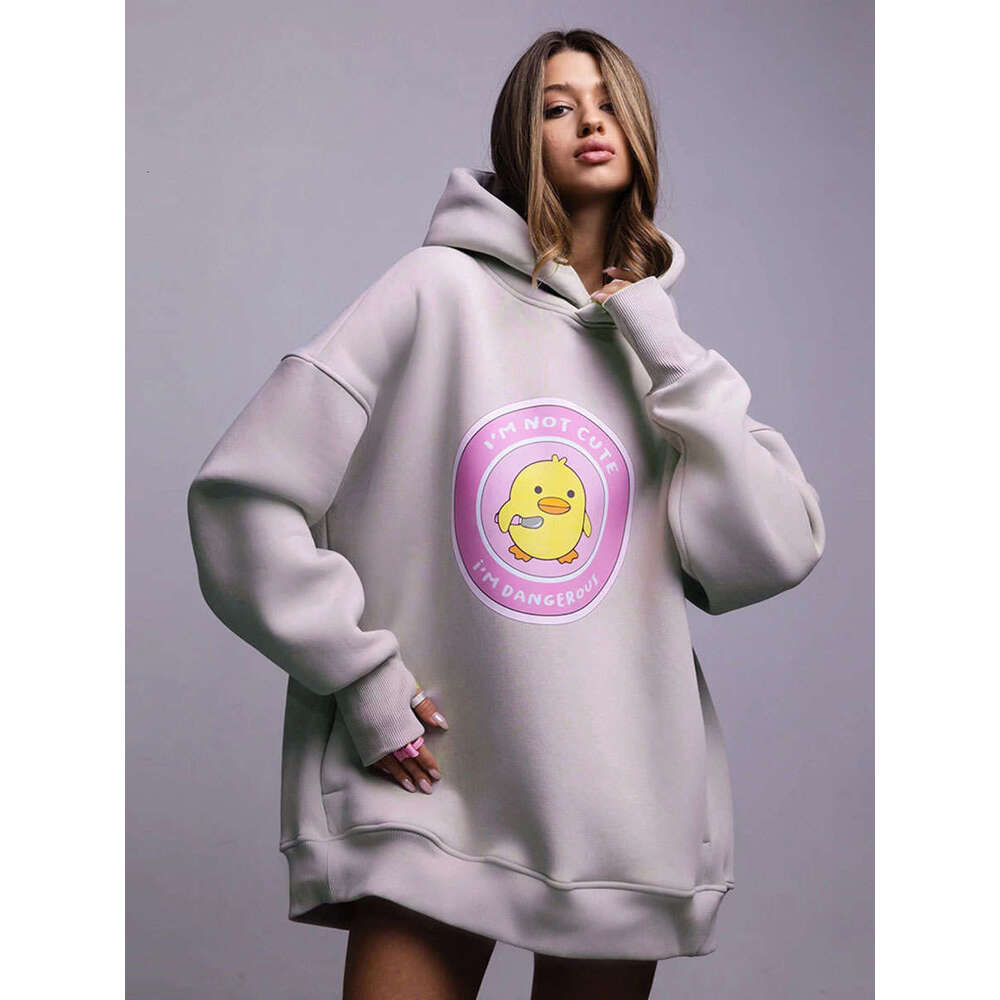Autumn Winter New Women's Loose Fit Hoodie Sweatshirt With Print B5