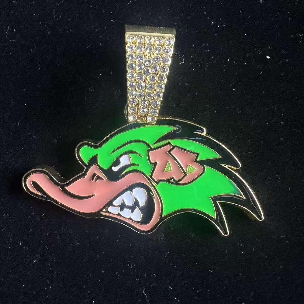 Hot Selling Dia-Encrusted Oil Drop Platypus Pendant Hip-Hop Trend Alloy Cuban Chain Fashion Creative Necklace