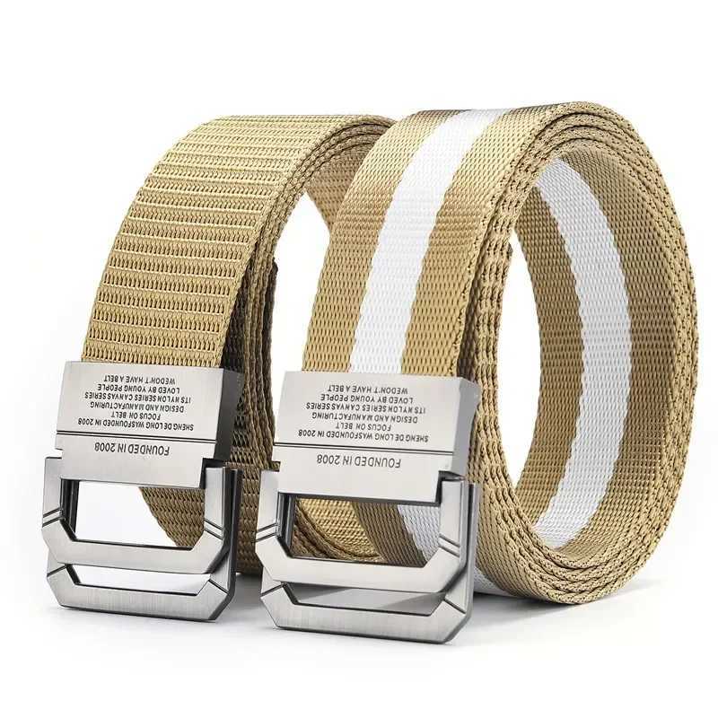 Double Loop Buckle Brand Canvas Belt Outdoor - Unisex Canvas Belts Jeans Male Luxury Casual Straps Belt for Men and Women W250717