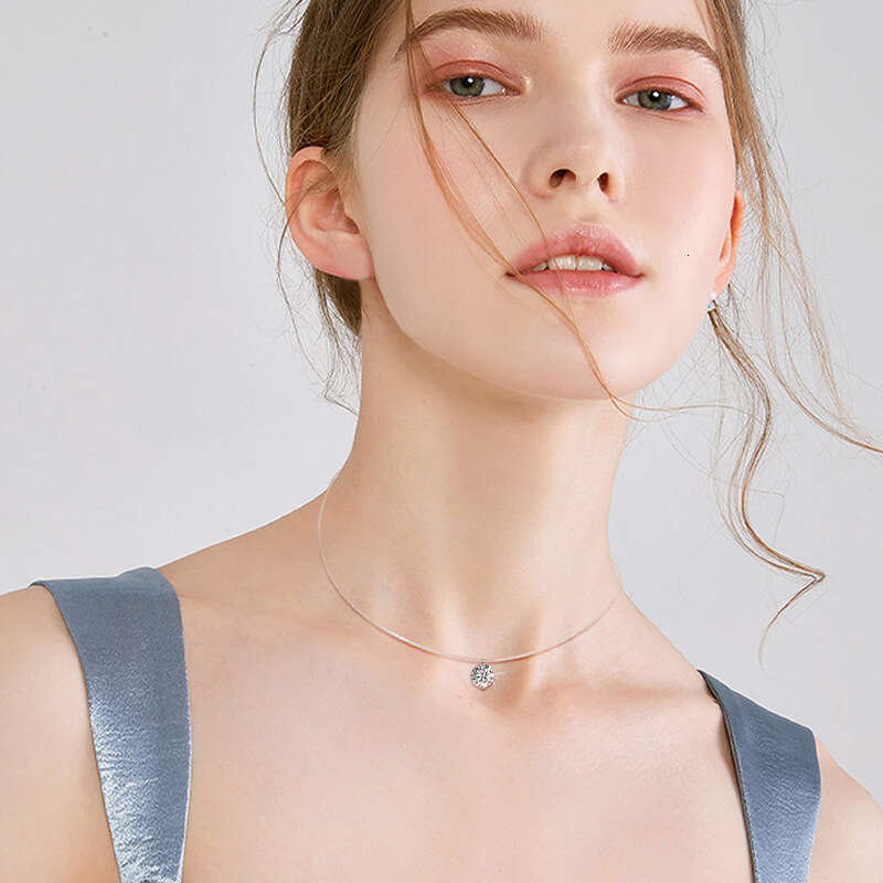 Pretty Good Life Same Style Necklace For Women S Pure Sier Invisible Mermaid Tears 2 fashion Moissanite Pendant 1Fe