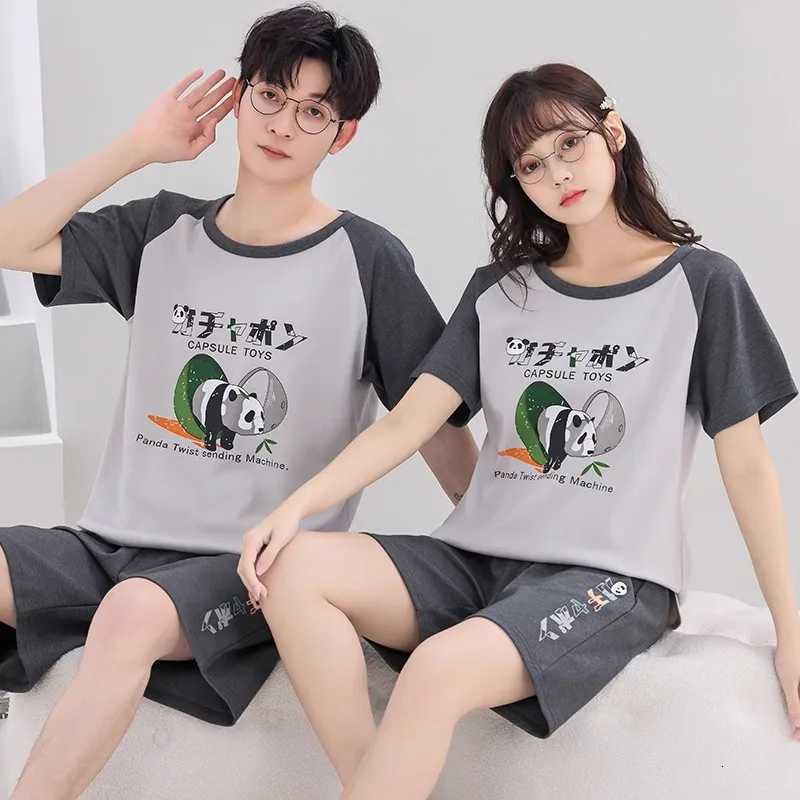 Summer Short Sleep Top Pant Cotton Pajamas Set For Men Women Cartoon Homewear Couples Sleepwear mens pajamas pajamas W250717