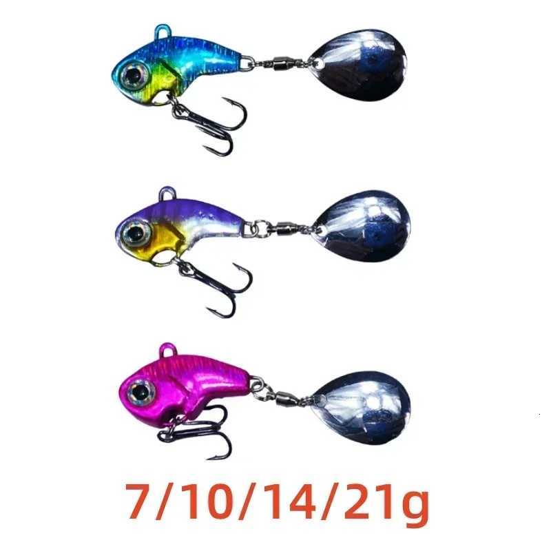 EASYFISH 1pcs 7g 10g 14g 20g ABS Tail Spinner Fishing Lure Metal VIB Rotating Tail Swimbait Trout Spinner Bait Bass Fishing Z250717