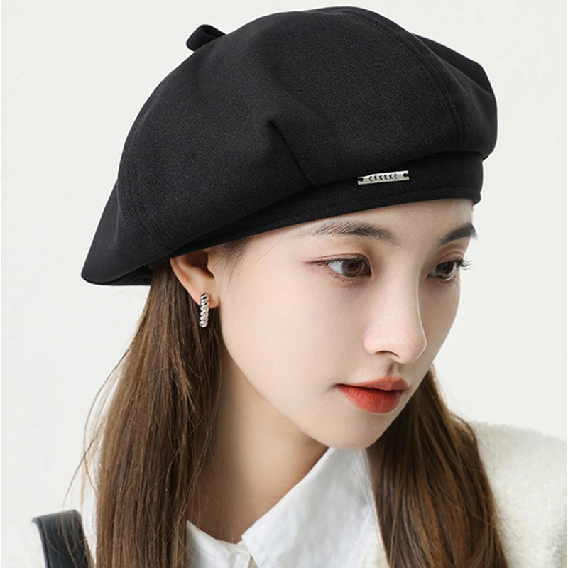 Solid Color Women Berets Korean Fashion Retro Octagonal Hat Elegant Lady Artist Painter Cap Y2K Kpop Egirl sboy Beanie Bonnet 250716