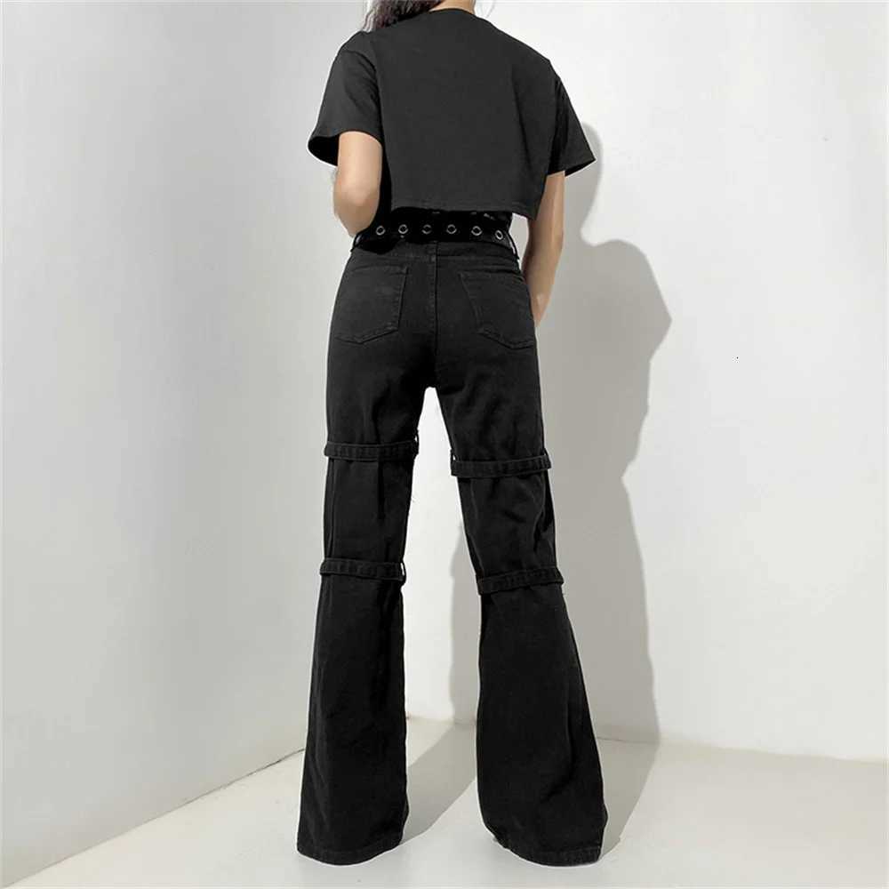 Goth Emo Alt Cargo Pants Techwear Hippie Baggy Jeans Mom Goth Punk Black Denim Trousers Cyber Y2k Pants Academic Dark Clothes R250716