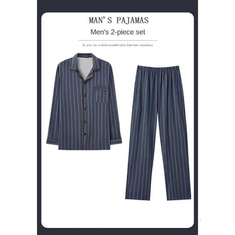 Cotton Cartoon Elephant Mens Pajamas Long-Sleeved Cardigan Sleepwear Loungewear Young and Middle-Aged Students Casual Homewear W250717