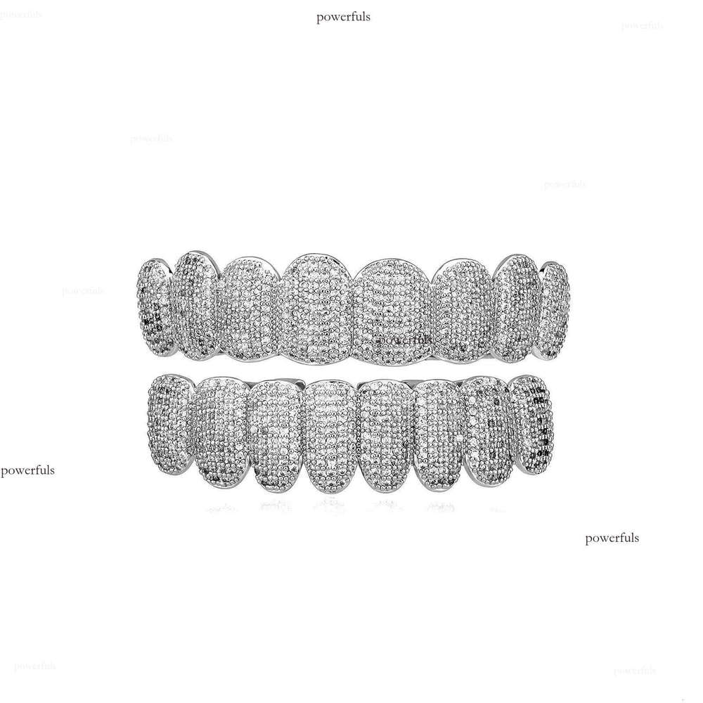 2025 Exclusive customization Moissanite Teeth Grillz iced out Hop Sier decorative braces Real Dia Bling Tooth Grills For Men