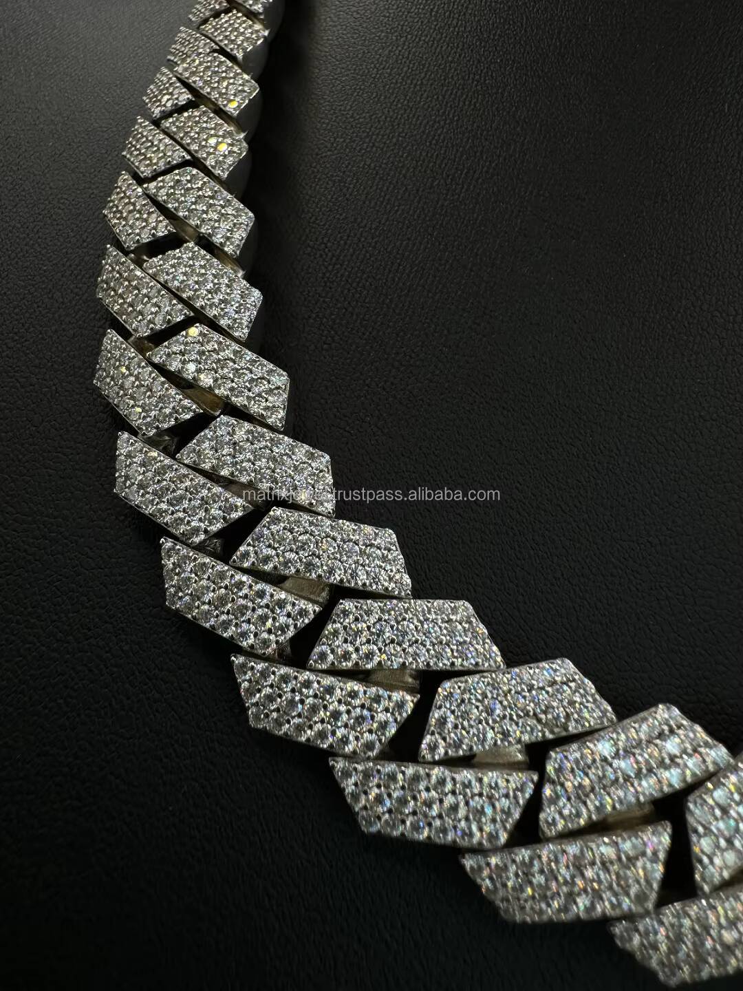 16mm 3 Rows Cuban Chain D VVS Moissanite Cuban Link Chain Iced Out 925 Silver Hiphop Moissanite Chain Cuban Necklace