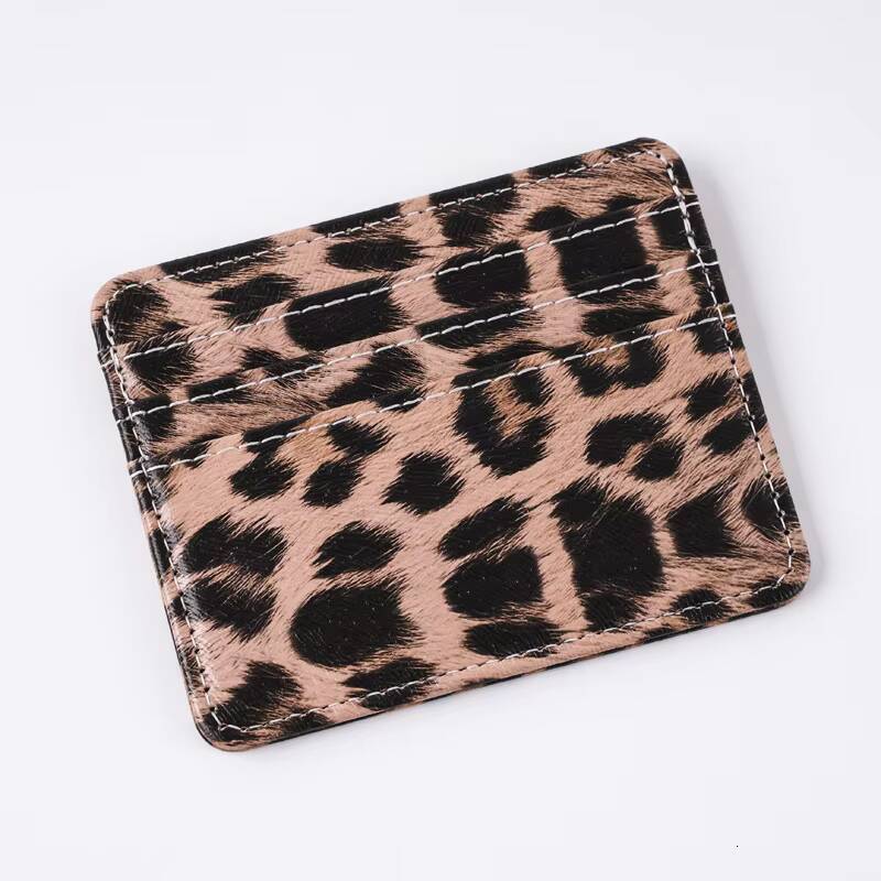 Unisex Classics Leopard Print Wallet Bags PU Leather Business Id Credit Holder Case Bank Bus Card Cover Purse ddmynov