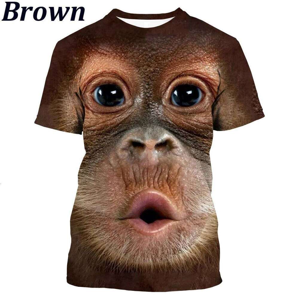 New Fashion Parody Gorilla Fun Monkey 3D Printed T-shirt Men's and Women's Summer Casual Short Sleeved Animal Shirt Top shorts