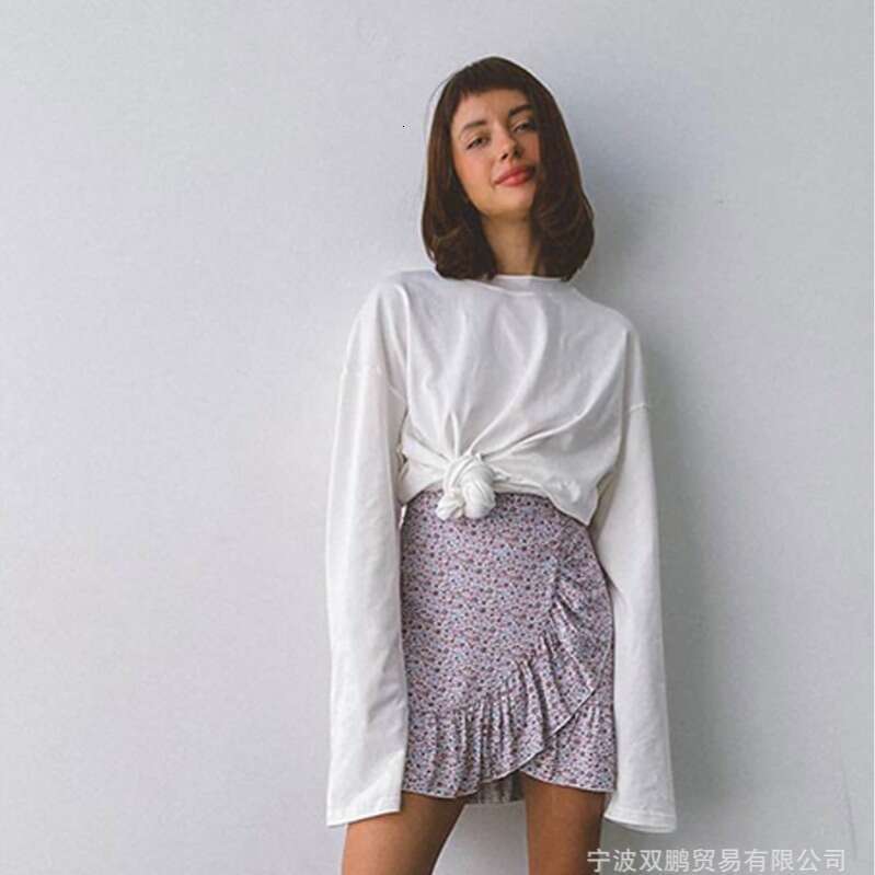 Spring And Autumn New Solid Color Long Sleeve T-Shirt Women's Loose Basic Casual Cotton Top 3317B B5