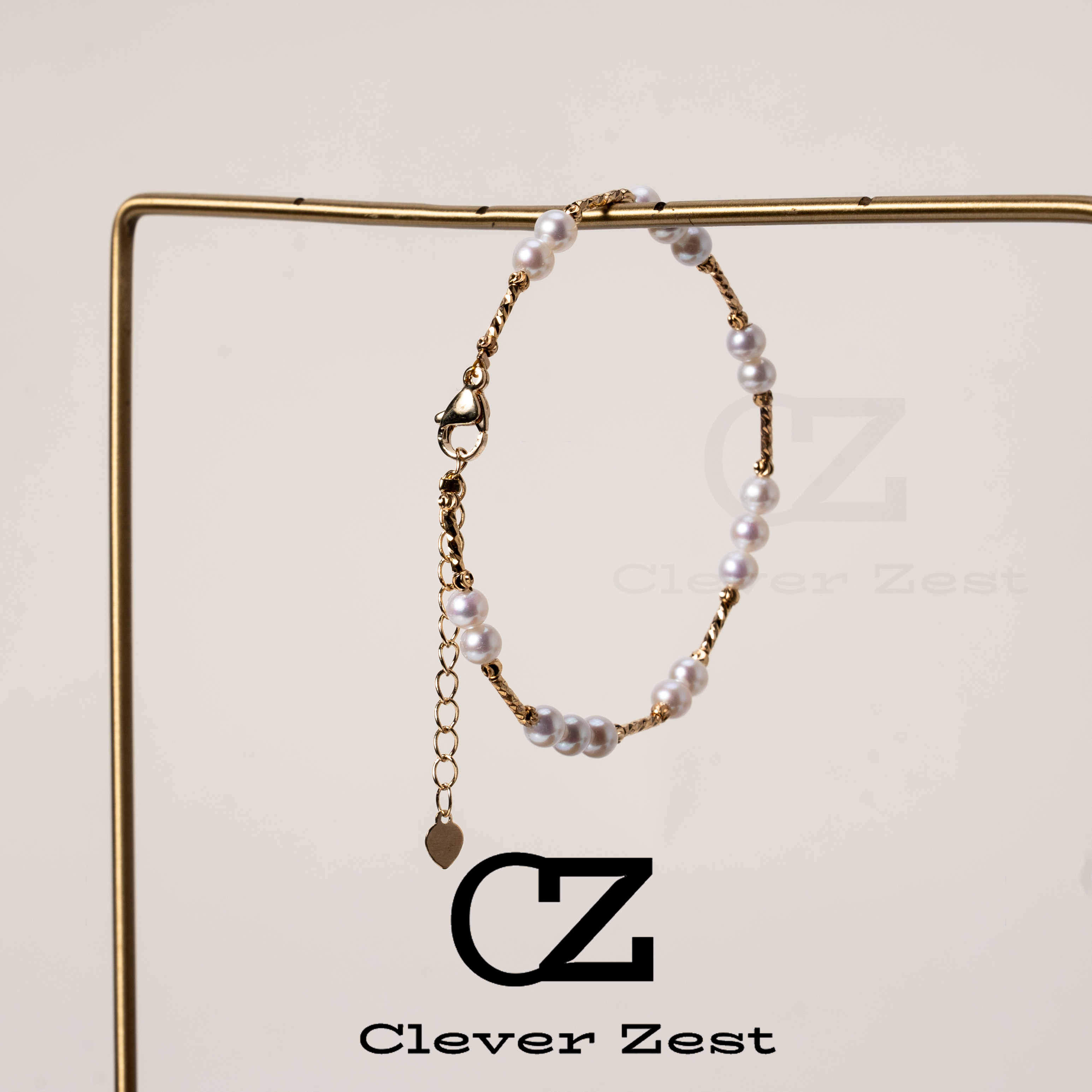 Natural Freshwater Pearls Design Alloy Freshwater Pearl Bracelet Positive Round Flawless Nucleated Pearls