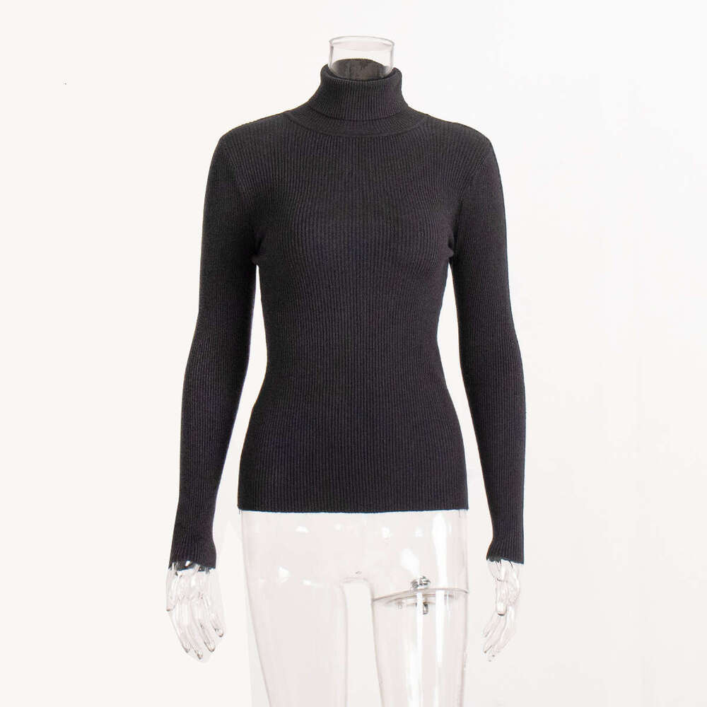 Long Autumn Winter Knitted Base Shirt Slim Fit Plus Version Turtleneck Pullover Sweater B5