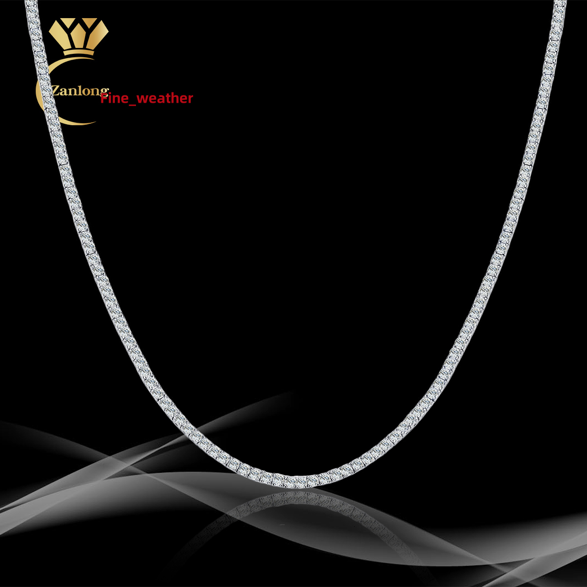 2.0mm~6.5mm Moissanite Necklace Tennis Chain 925 Sterling Silver 18K Gold Plated Gift for Women Moissanite Necklace Jewelry