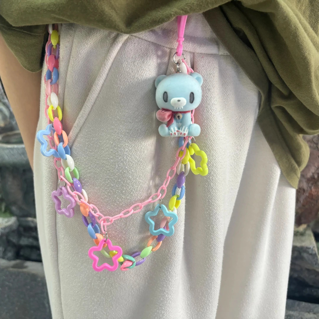 Punk Style Jeans Chain Gloomy bear Colorful Acrylic Star Accessory Hip-Hop Rock Waist Chain for Stylish Streetwear 250716