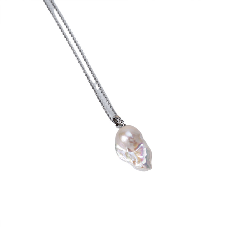 Natural freshwater pearl baroque freshwater nucleated pearl pendant pearl strong light Alloy universal clasp baroque personality fashion trend
