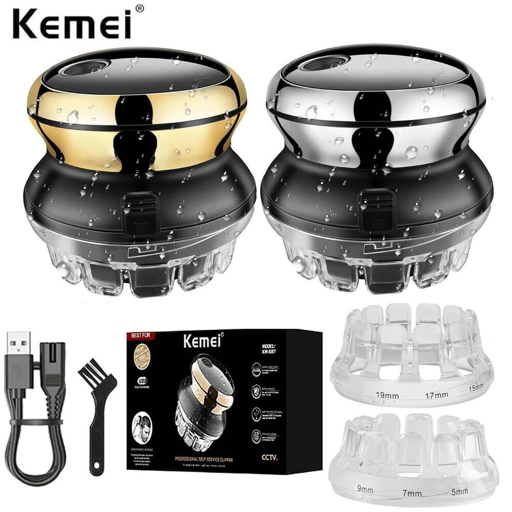 Kemei 887 UFO Electric Even Cut Rotary Trimmer For Men Washable Shortcut Kit Rechargeable Hair Clipper Hine Self-Haircut